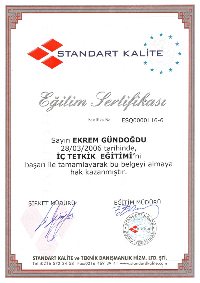 Kalite Y�netim Sistemleri �� Tetkik Belgesi